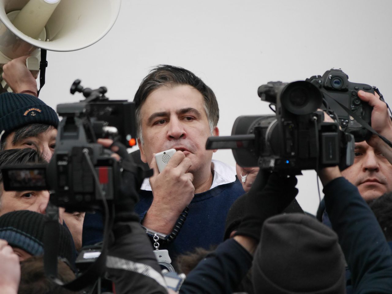 Saakaszwili na wolności nadal myśli o polityce