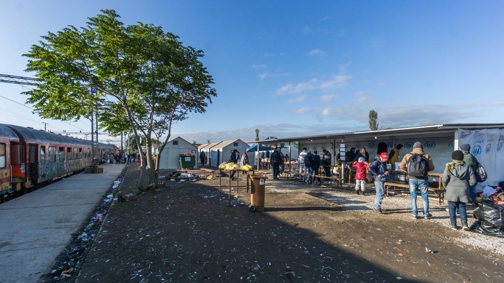 Przejściowy obóz dla uchodźców w Tabanovcach